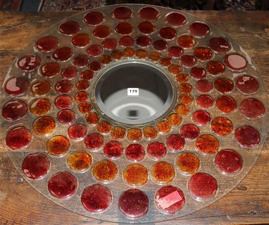 Pair of large circular Art glass mirrors